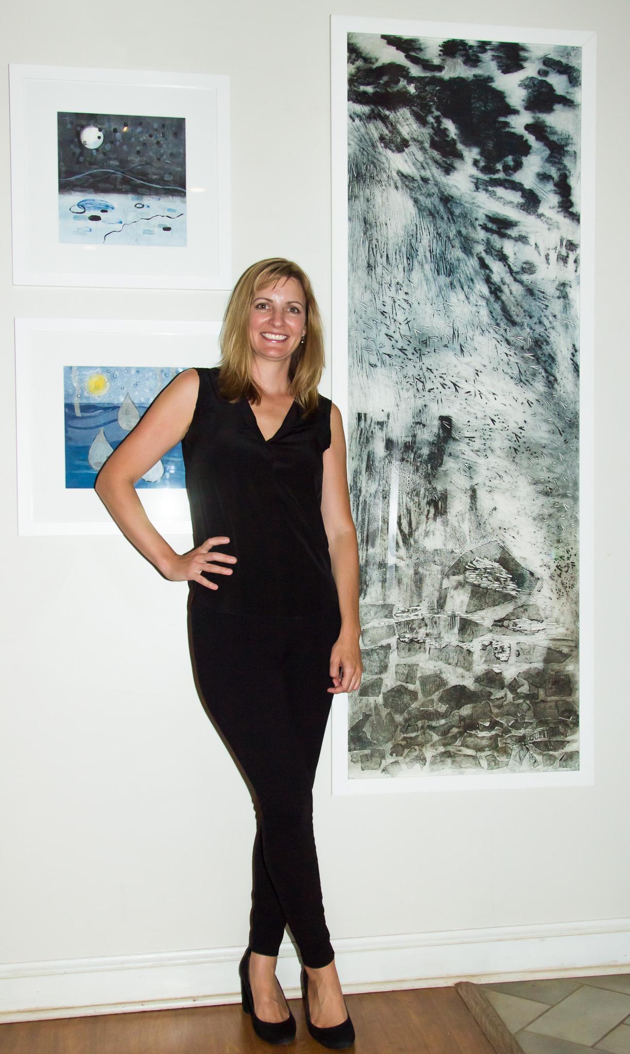 Large scale single plate Collagraph made with recycled materials and Akua inks on Arches paper