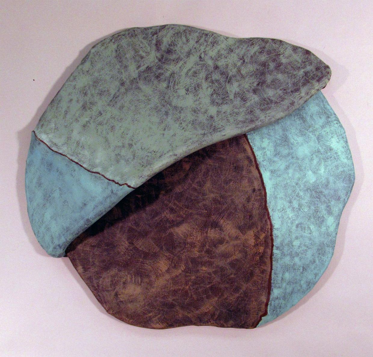 The paintings exist somewhere between the illustrative and the sculptural, the representational and the abstract.