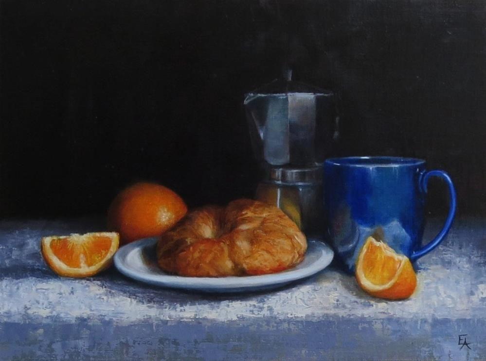 Still Life, Croissant and Coffee Pot
