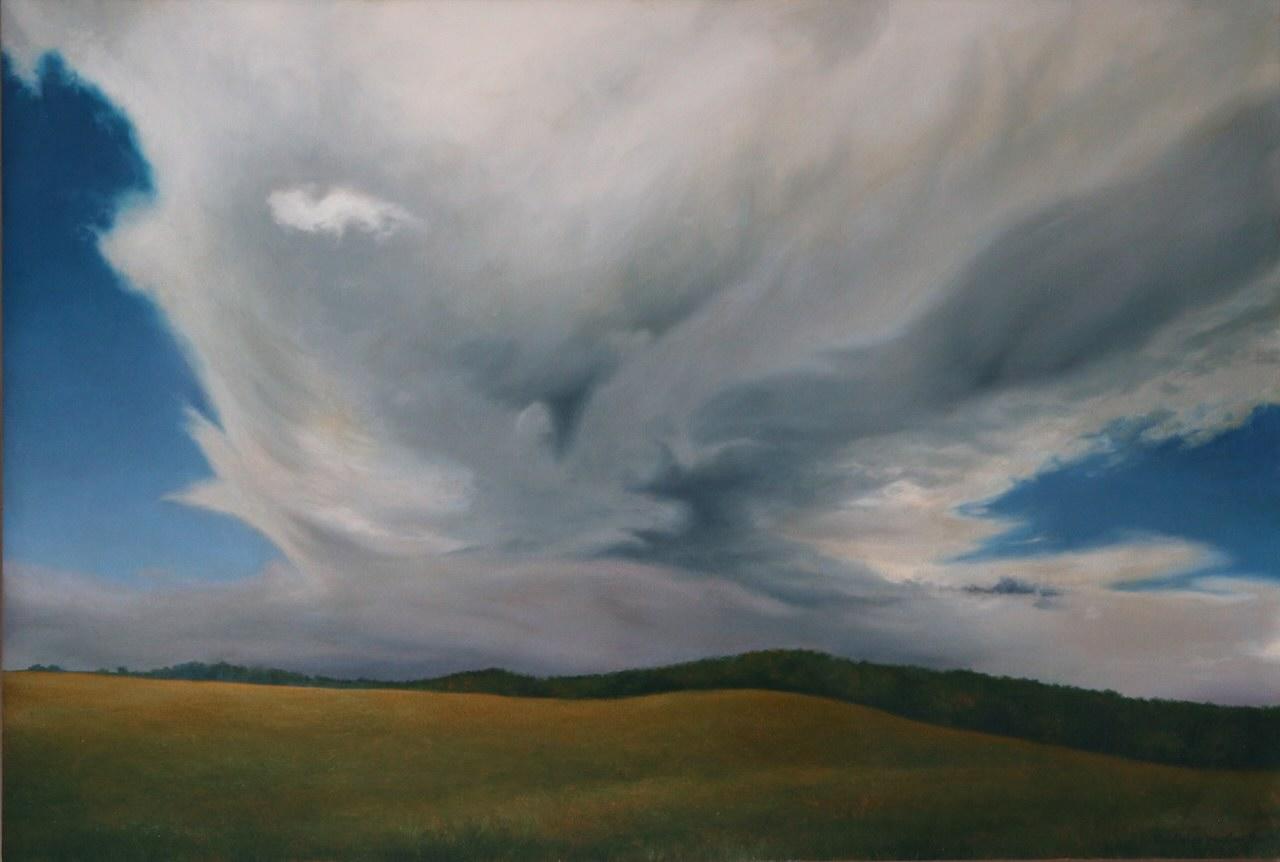 Wind, clouds and land become one.