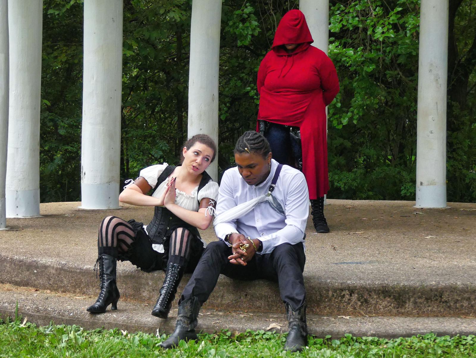 Short excerpts of Shakespeare's "Measure for Measure" performed by "Merely Players" in Steampunk costume at Overlea ArtsFest 2021. Photo by Media Service Studio.