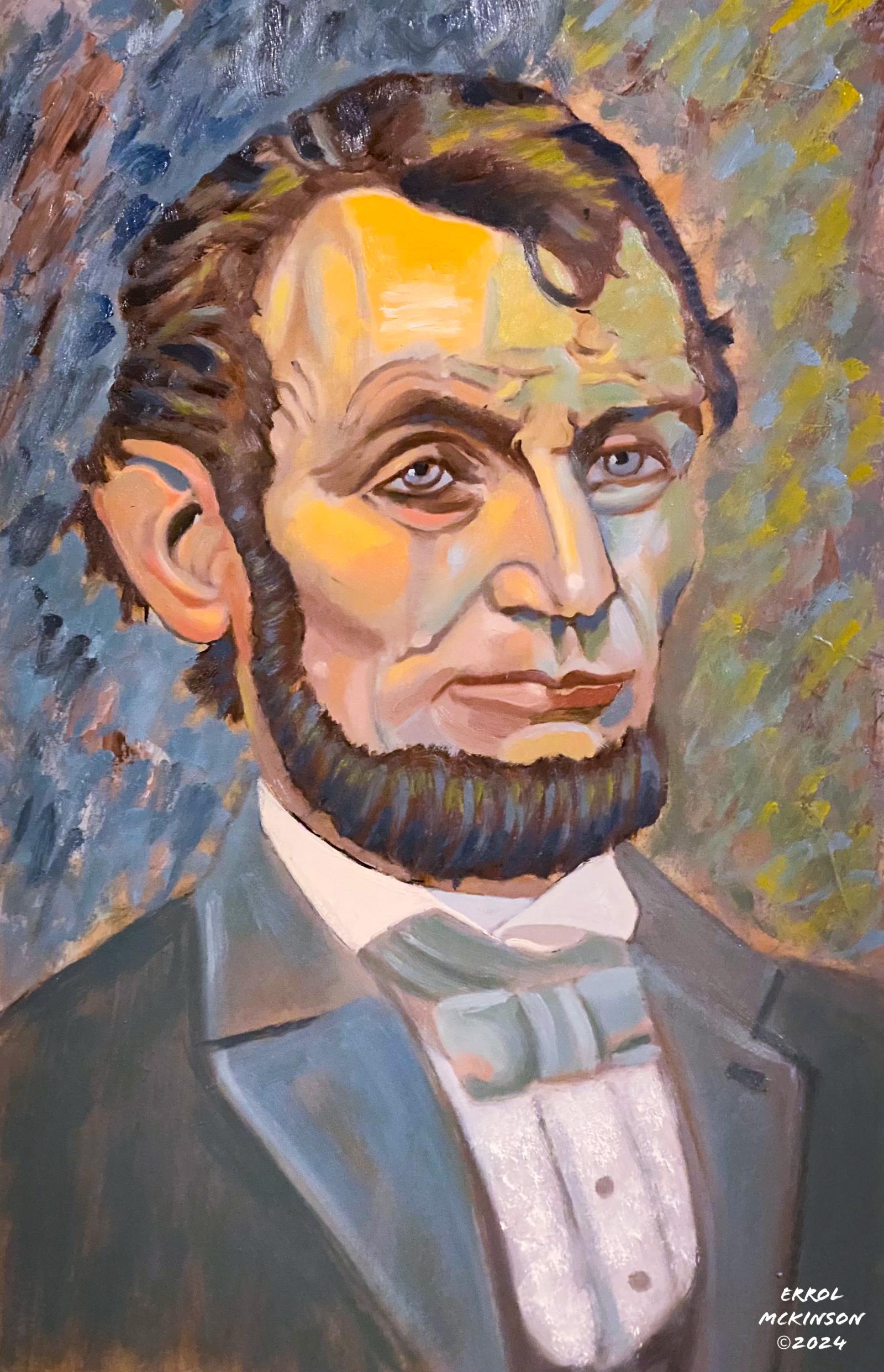 Modern Art Meets Cubism - Abraham Lincoln. Welcome to my new Series, Modern Arts meets Cubism (MAMC). This series is a combination of works influenced by Paul Cezanne and Pablo Picasso. I have been inspired by Cezanne from my youthful days and some one I truly admire for his uniqueness. With such admiration, I have incorporated the use of his technique along with a blend of Picasso to express the new form of modern arts. My way, My style!  The series is comprised of over 40 paintings which is an ongoing process. The paintings are ranging in sizes from 12 x 12 x 2 - 48 x 48 x 2 on canvas and wooden panels. 