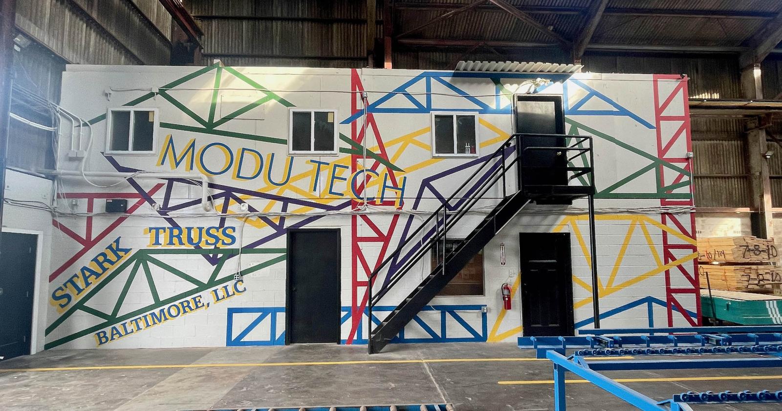 Custom Mural and sign design for Baltimore based Modu Tech.