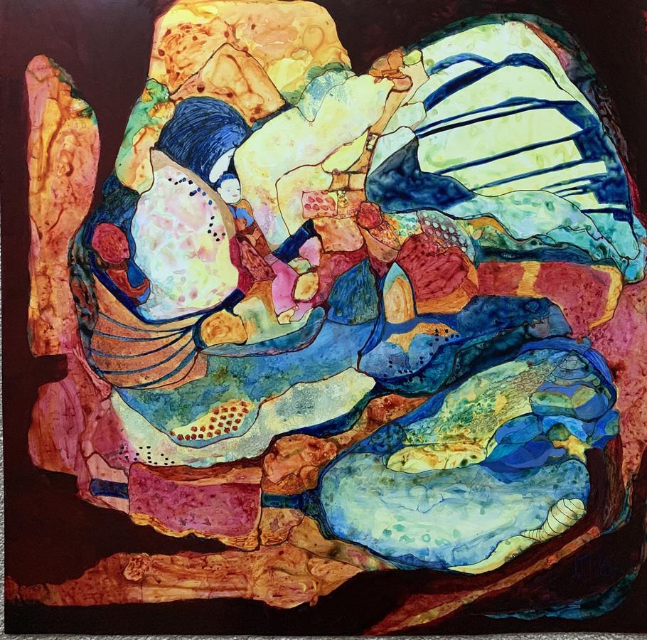 This art is an acrylic painting on Yupo paper.