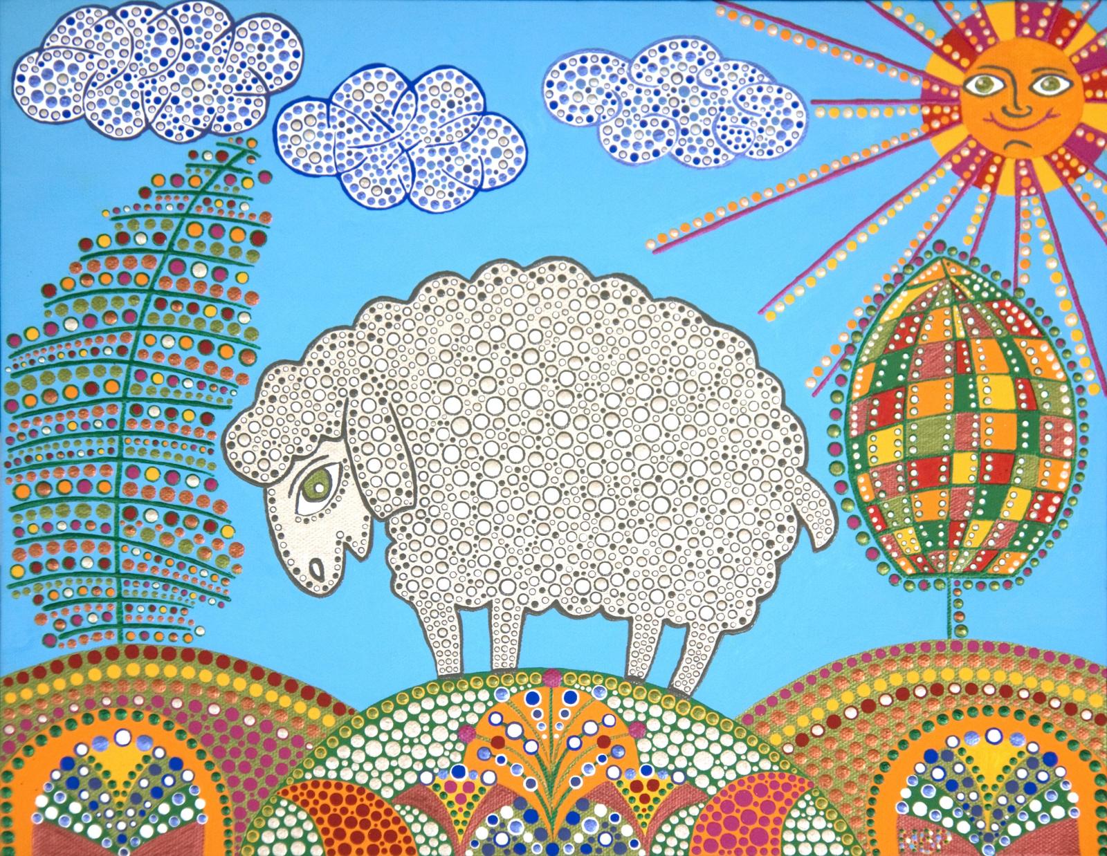 A large part of my art is inspired by the Russian folk traditions and crafts.  During my travels to rural areas when I worked as an engineer and had business trips to construction sites, I acquired original folk art pieces for my collection, visited local museums and talked to people who created this art.  But, my art is not authentic Russian folk art; it is merely derived from folk art.  It is my feelings about Russian Folk Art: a modern, contemporary interpretation of it.  I added my unique artistic style - “Emotional Counterpoints in Paint – Dots.”  In this technique, perfectly round dots are overlaid onto sections of a previously-painted picture.  To express very powerful emotions, I pile the dots on one another and the dots, like music notes, interact with the rhythm of the melody - creating emotional counterpoints in a three-dimensional painting. My dots connect my experience making engineering drawings by hand (it was the time when I learned to paint such perfect dots) and the present time, when I use those dots to create my artworks.  I have started to teach students Russian folk art and show them, from examples of my own paintings, how knowledge and centuries old traditions of folk art can be used to create modern contemporary art.  I often work with a theme and create
