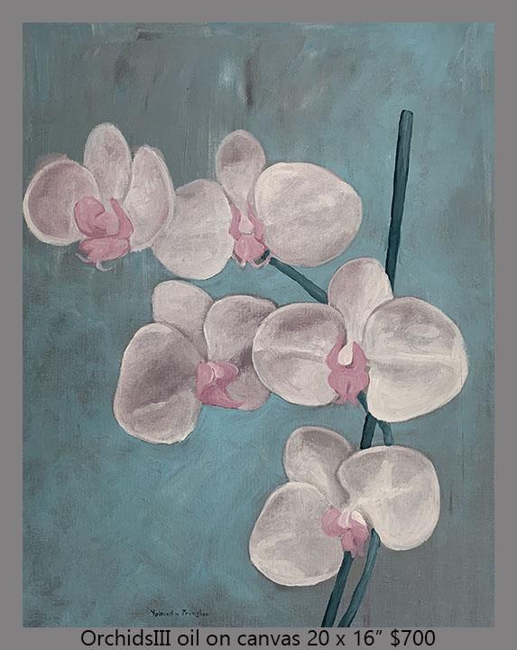 A painting of orchids