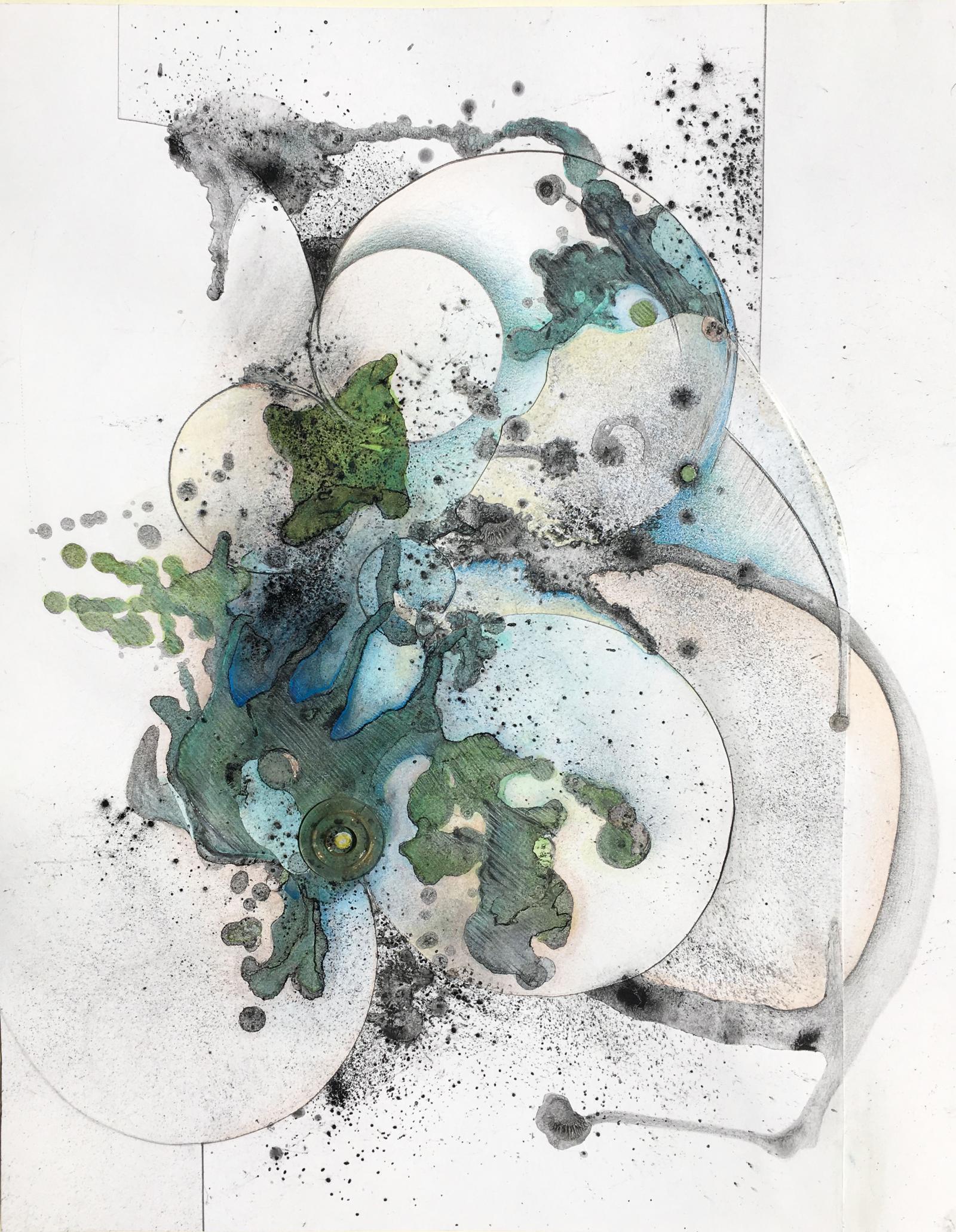 Work on paper, collage and mixed media drawing methods