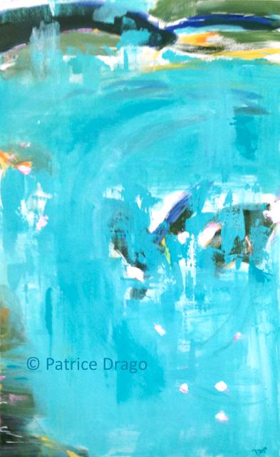 Large coastal inspired abstract painting from the 2018 Coastal Series