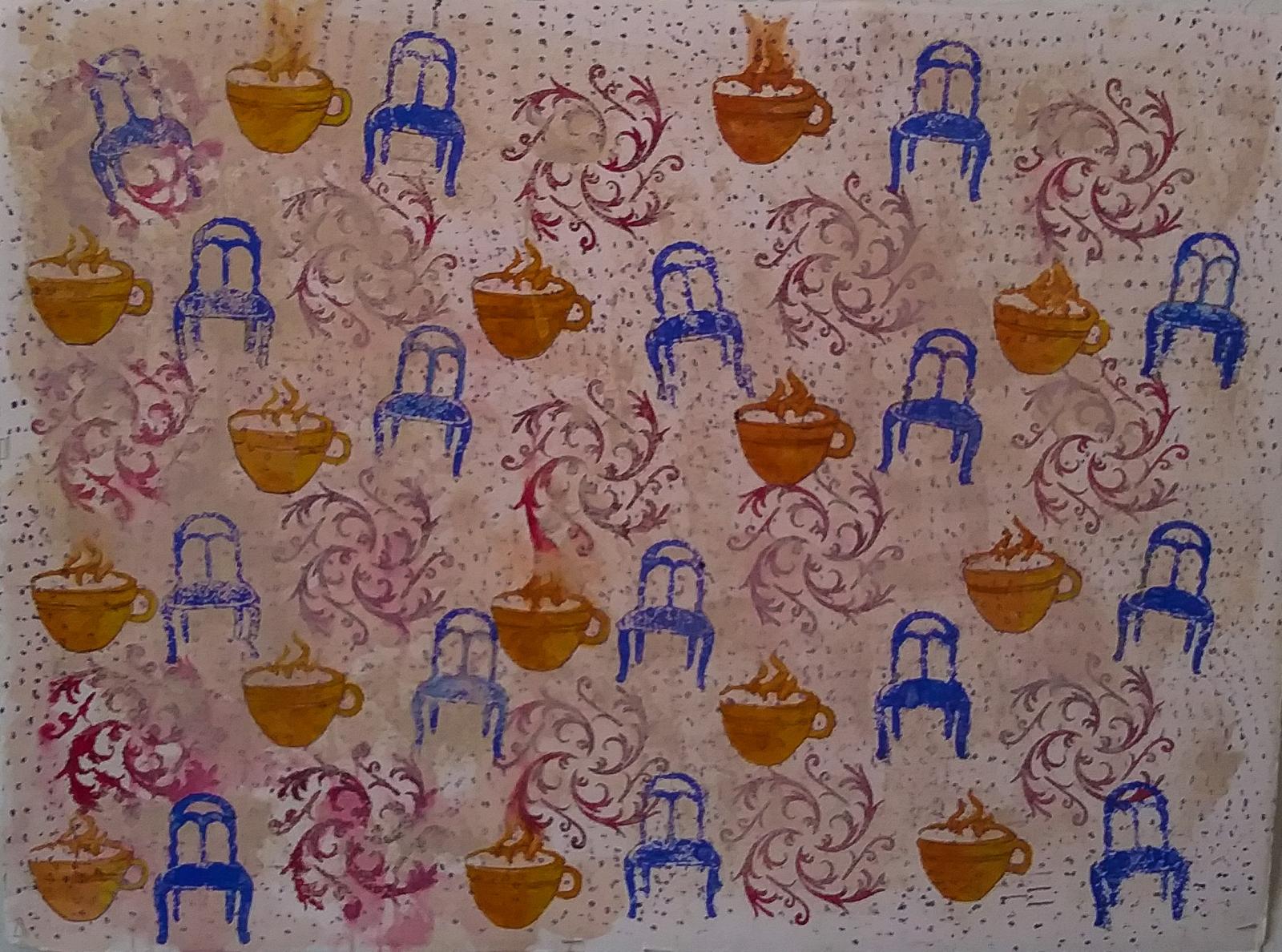 A group having coffee