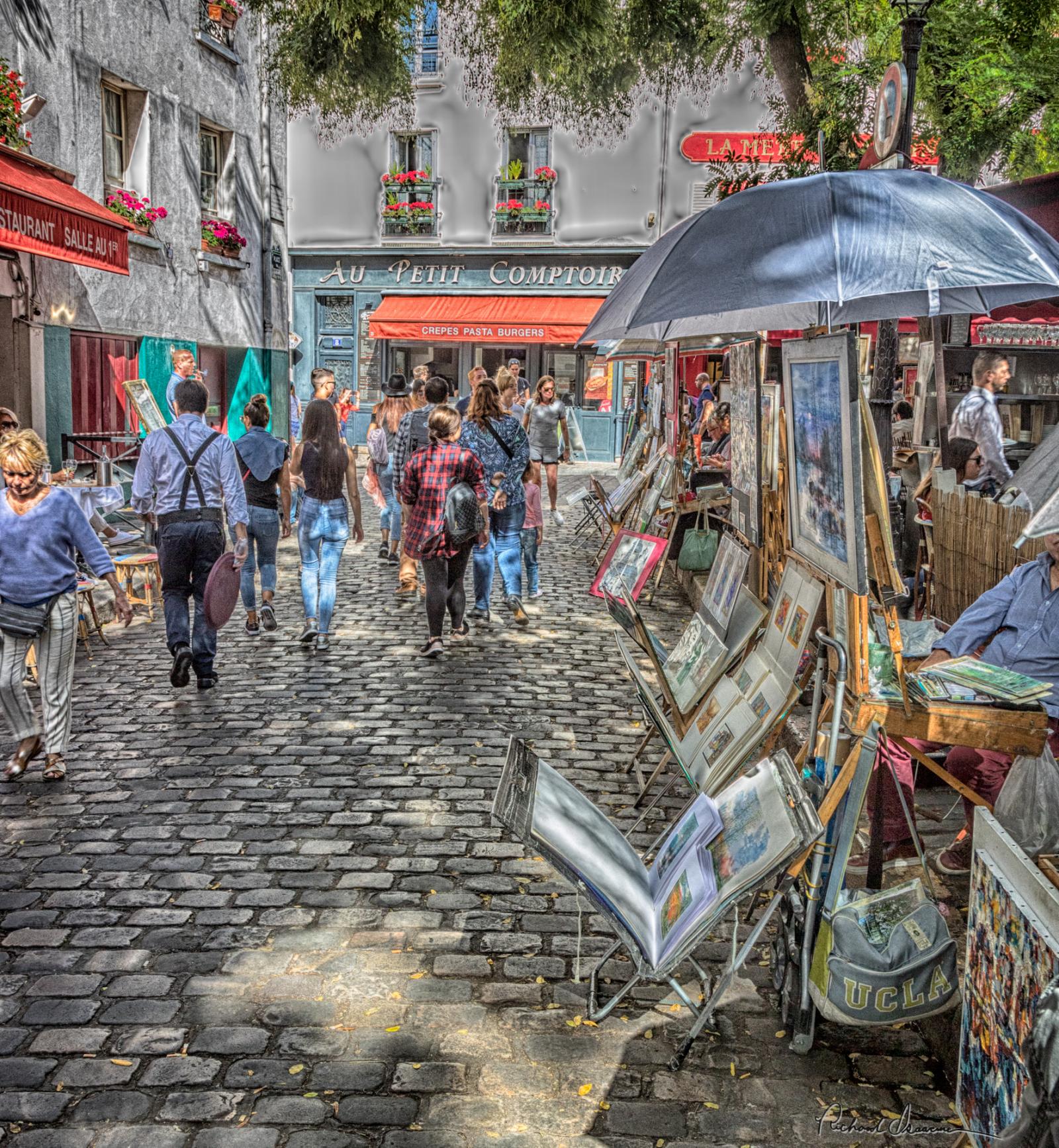 Stylized photo of the artist enclave at Montmartre, Paris