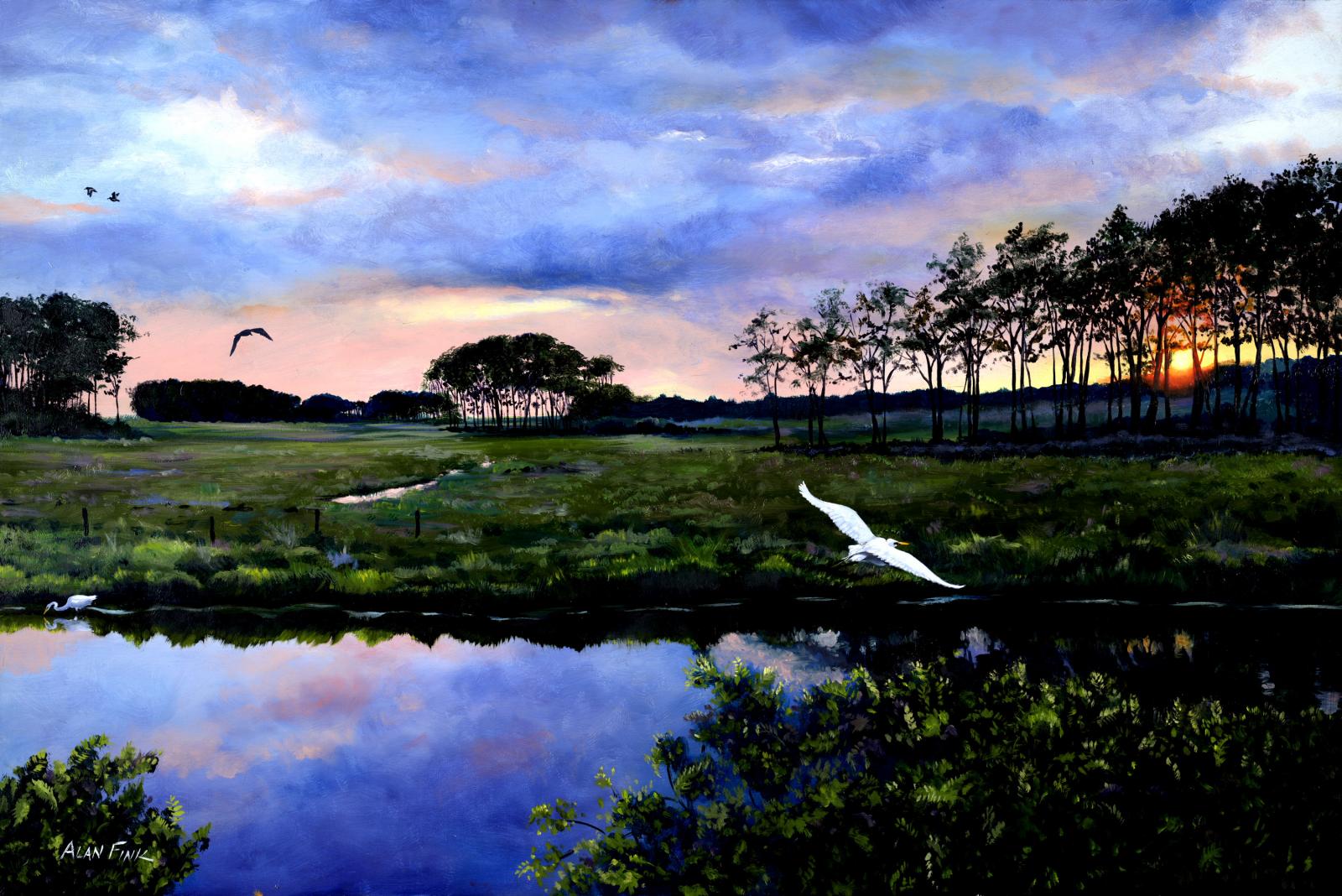 Pastoral Sunset/ Assateague Oil on Linen