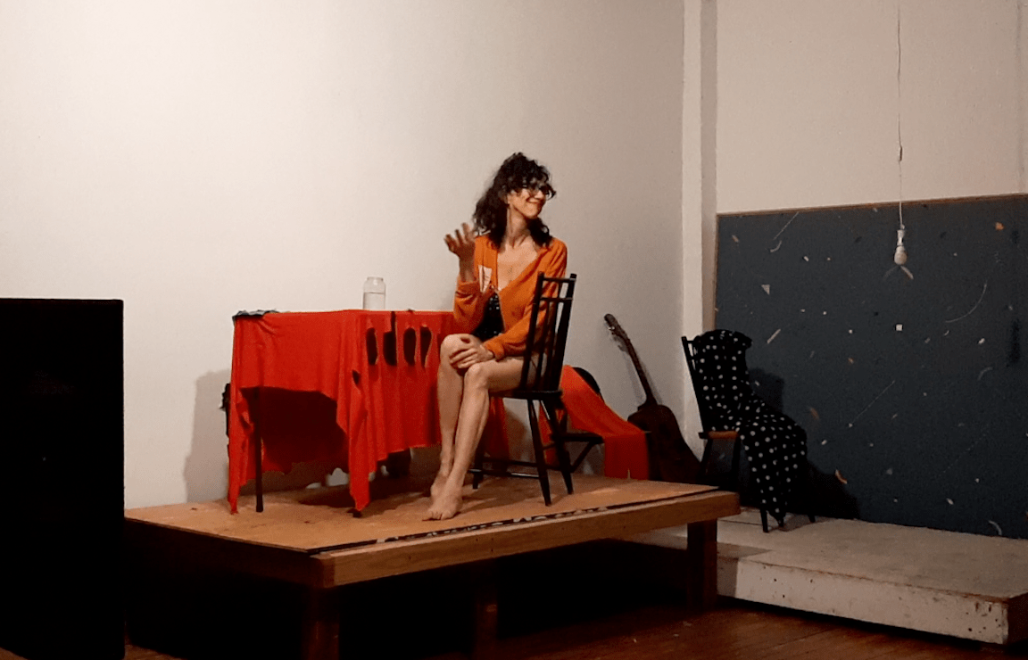 Columbus wrote, made a sound recording and performed this piece originally at the Untercroft on Oct. 4, 2019 and then again at the Whole Gallery. She muses on the feeling of writing and the excitement of trying to let an audience enter that personal space in a live performance, brings the audience cozily into an early morning kitchen where she writes before her tourmates wake up. Confidence, seduction, early morning dance sessions: it's all there.