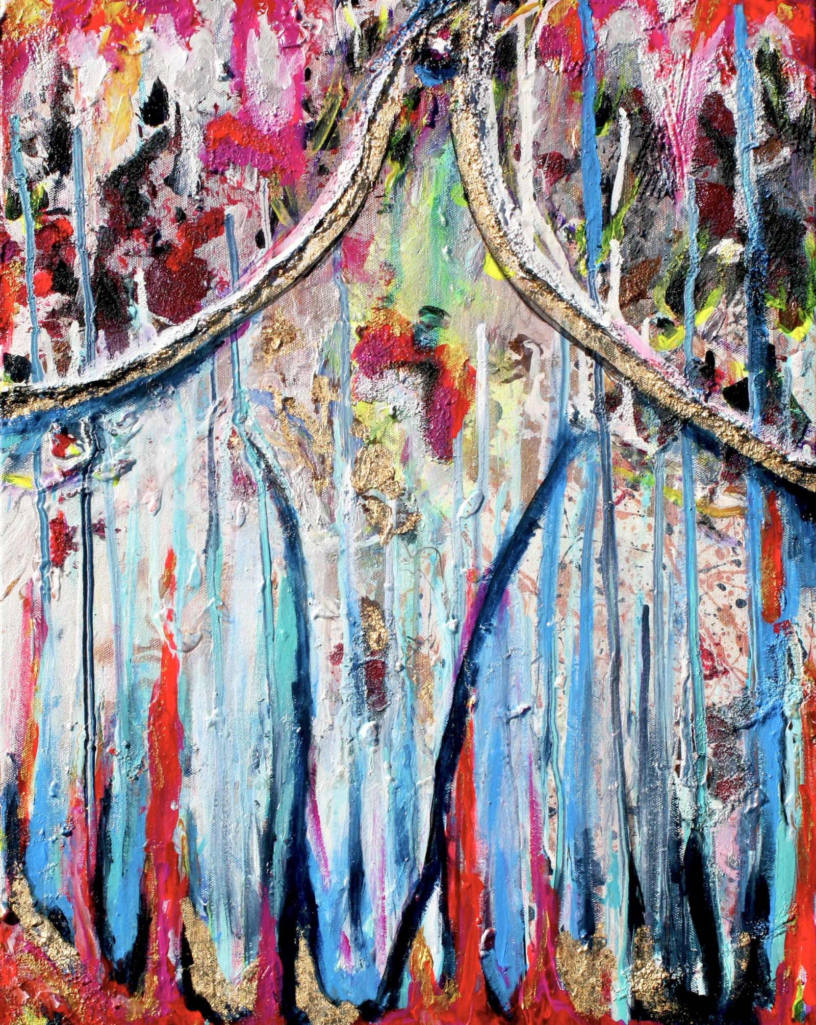 Mixed Media
18x24 inches on canvas
Multi-Directional painting, meaning it is meant to be hung in any direction whether vertical or horizontal to give an additional perspective within the concept