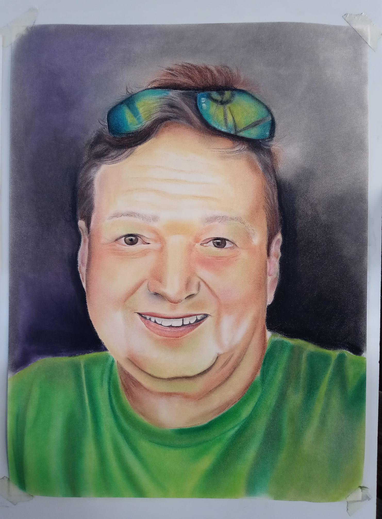 This is an artwork made to express gratitude within the Puerto Rican community to the art teachers that dedicated all their lives to equip younger generation in the art field. To honor his work through the years of dedication, love and the pasion of teaching, I dedicated this work to him.