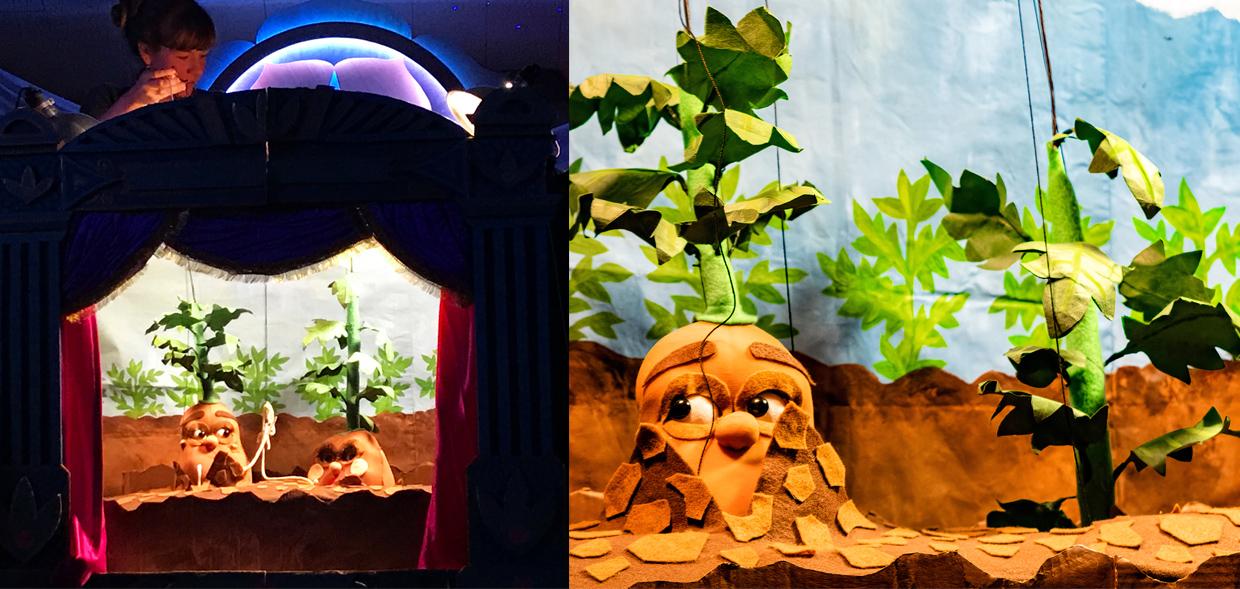Puppet show about a potato who falls in love with the potato next to it. Song by Noah Bowman. Puppet and stage design by applicant. Building and performing assistance by Jocelyn Haversat.
