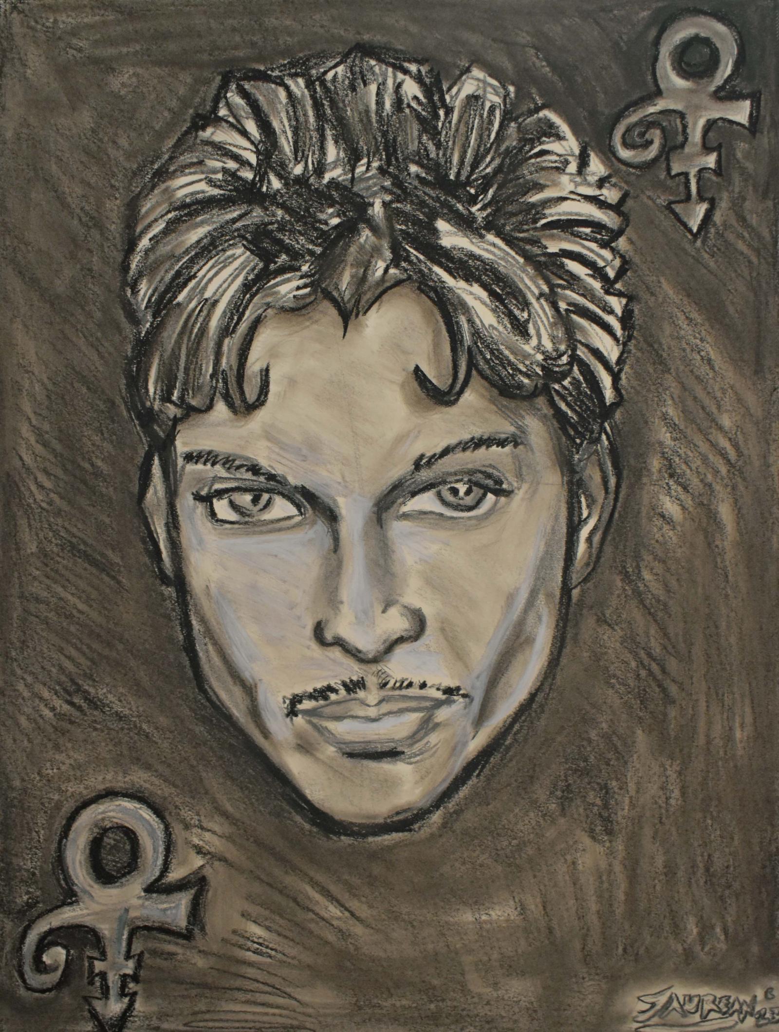 Portrait of Prince the legendary musician
