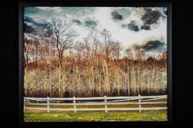 crayon, shimmer, mixed media on a photograph
