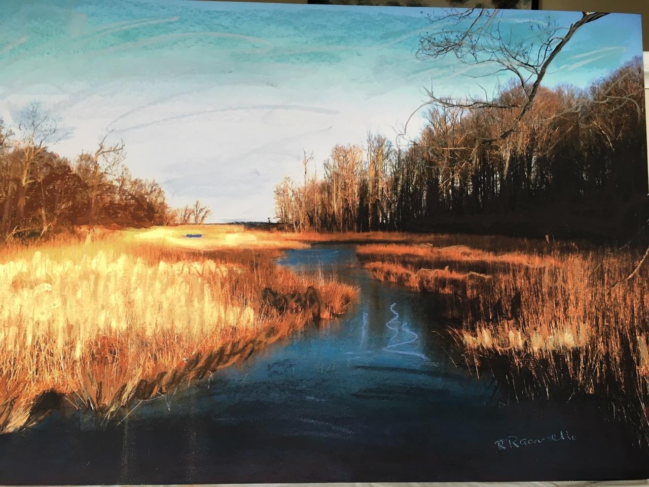 pastel, paint, mixed media on phtograph