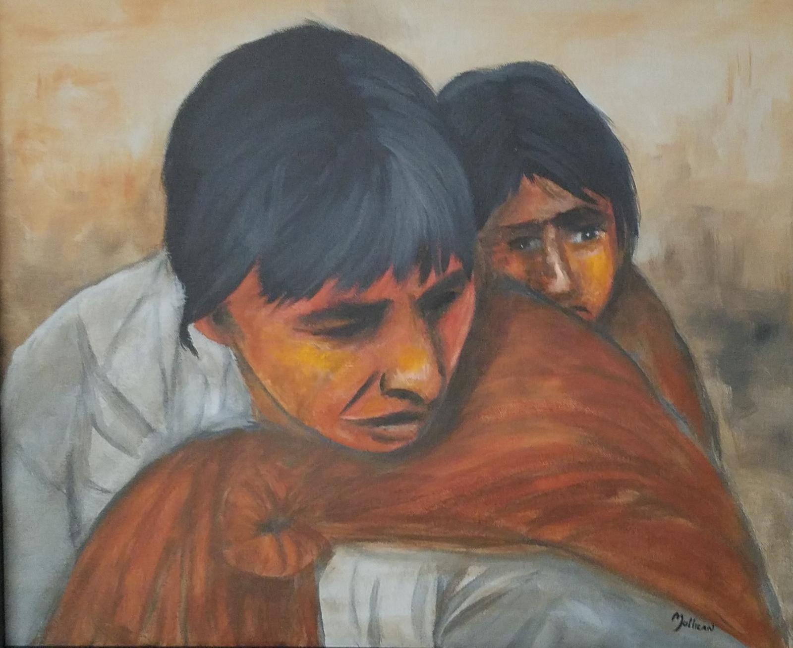 Acrylic painting, American Indians