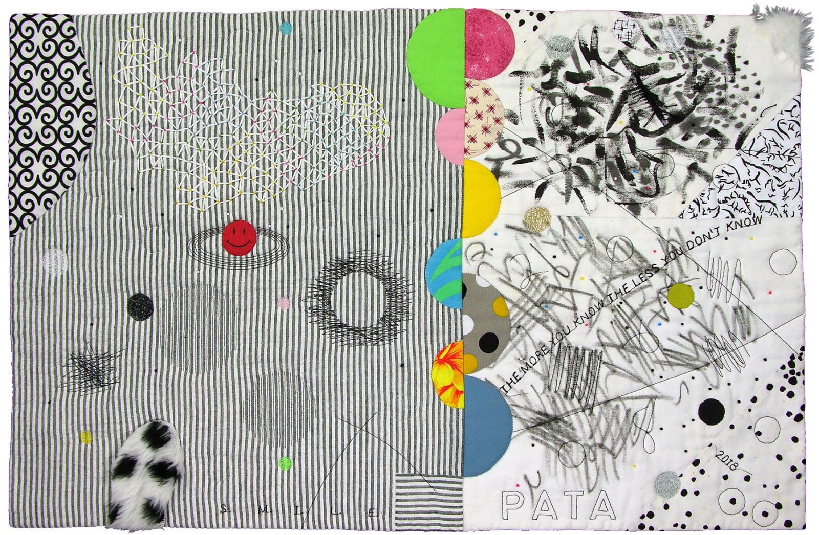 Beads, buttons, hand and machine embroidery, hand and machine quilting