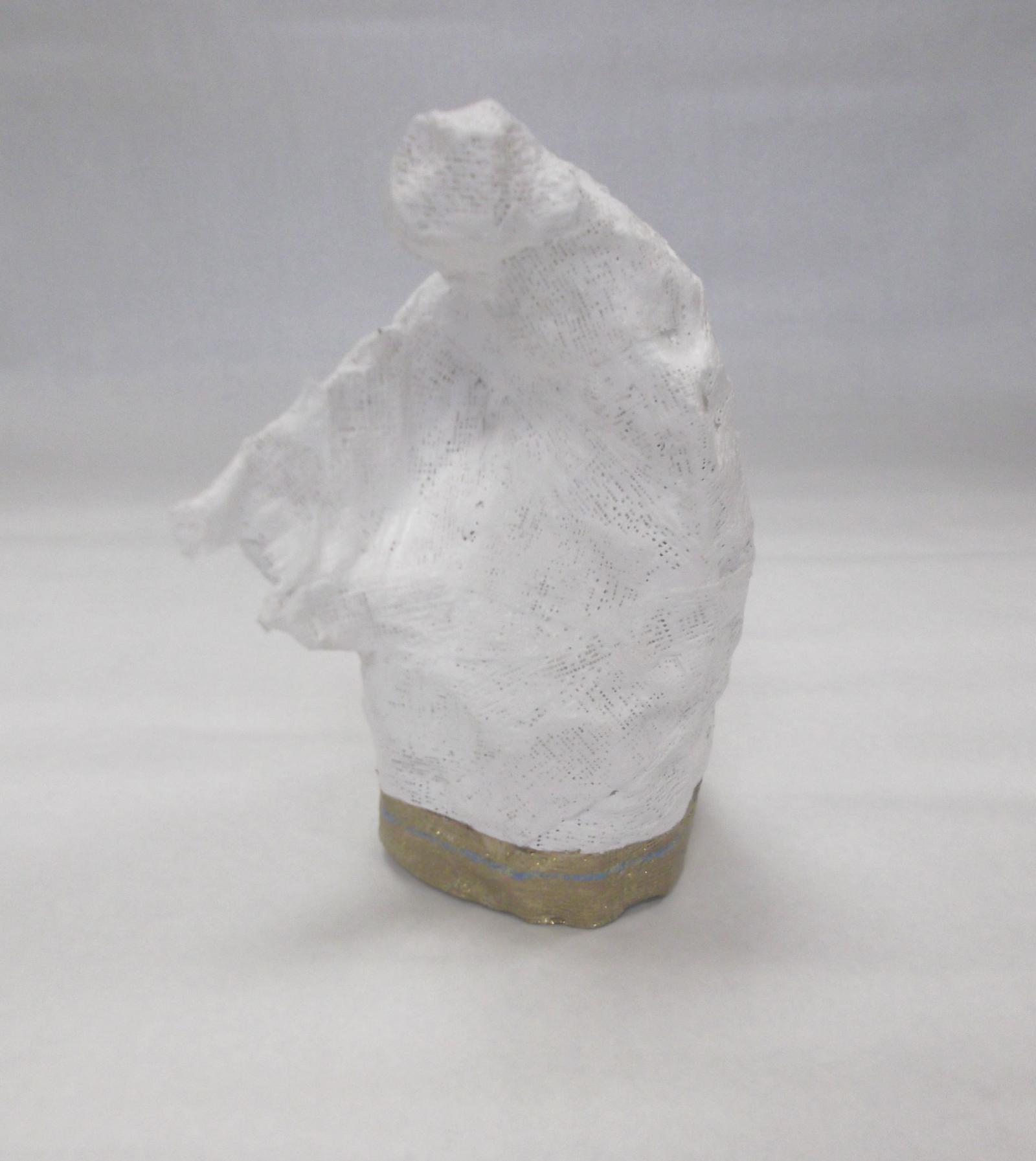 plaster cast sculpture of an amorphous figure