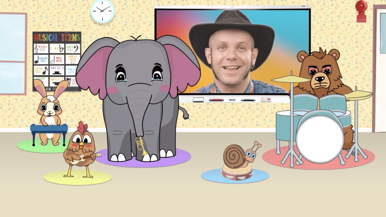 Thumbnail from the animated video for "I've Got A Feeling (Down In My Toes)".