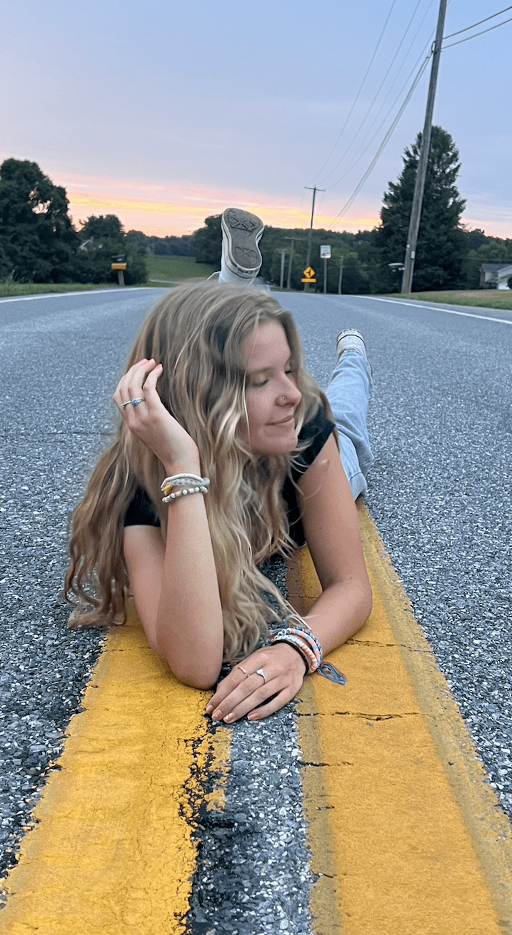 I took a photo of my friend lying in the street