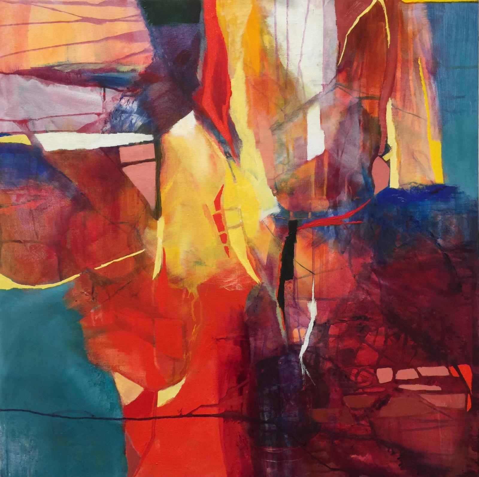 Serenity Over Chaos no. 3 was a turning point in my work where more opaque shapes were introduced, as opposed to my layered transparent mark making.