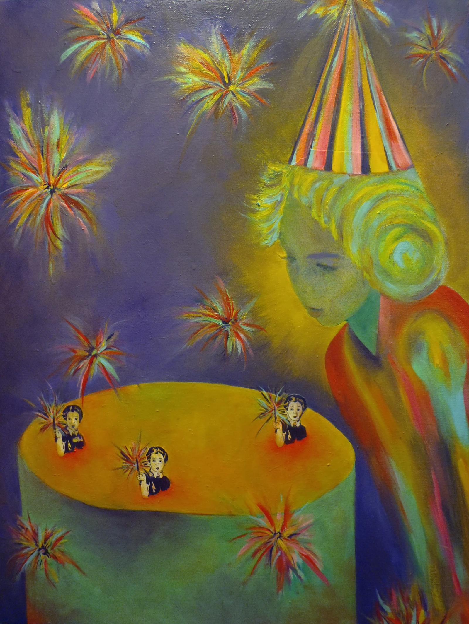 Painting, Contemporary, Modern, Postmodern, Party, Parties, Birthday, Collage, Mixed Media
