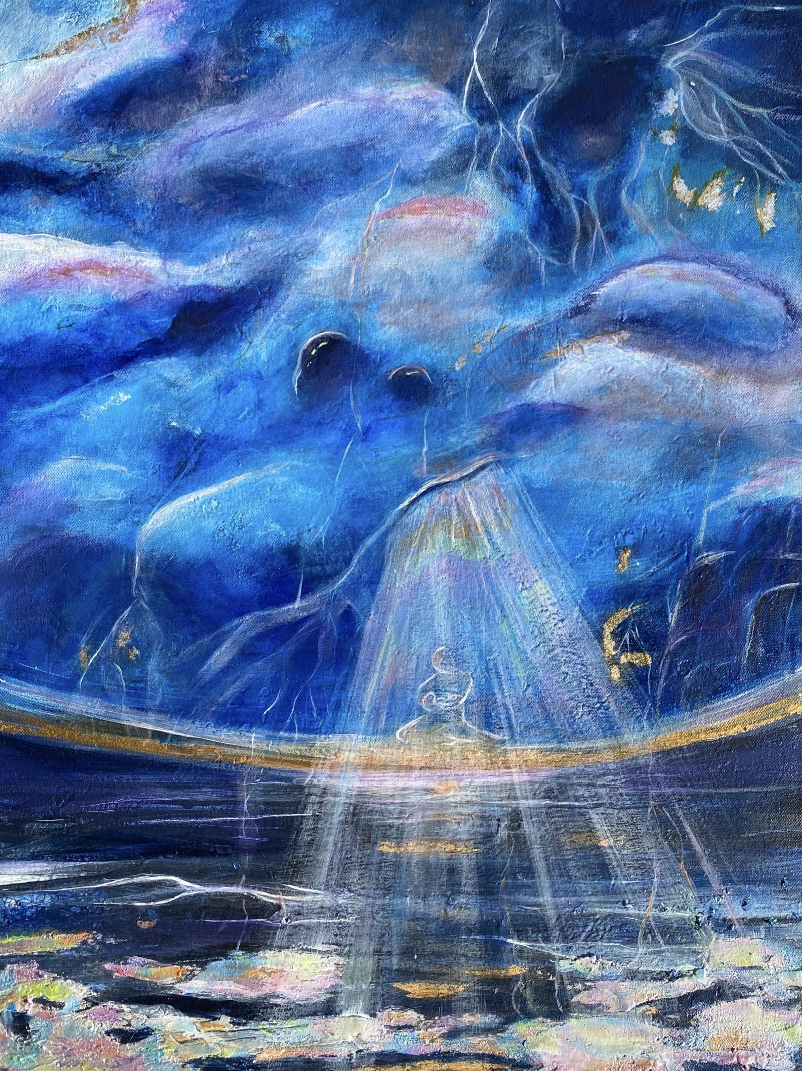 Mixed Media
18x24 inches on canvas
Multi-Directional painting, meaning it is meant to be hung in any direction whether vertical or horizontal to give an additional perspective within the concept