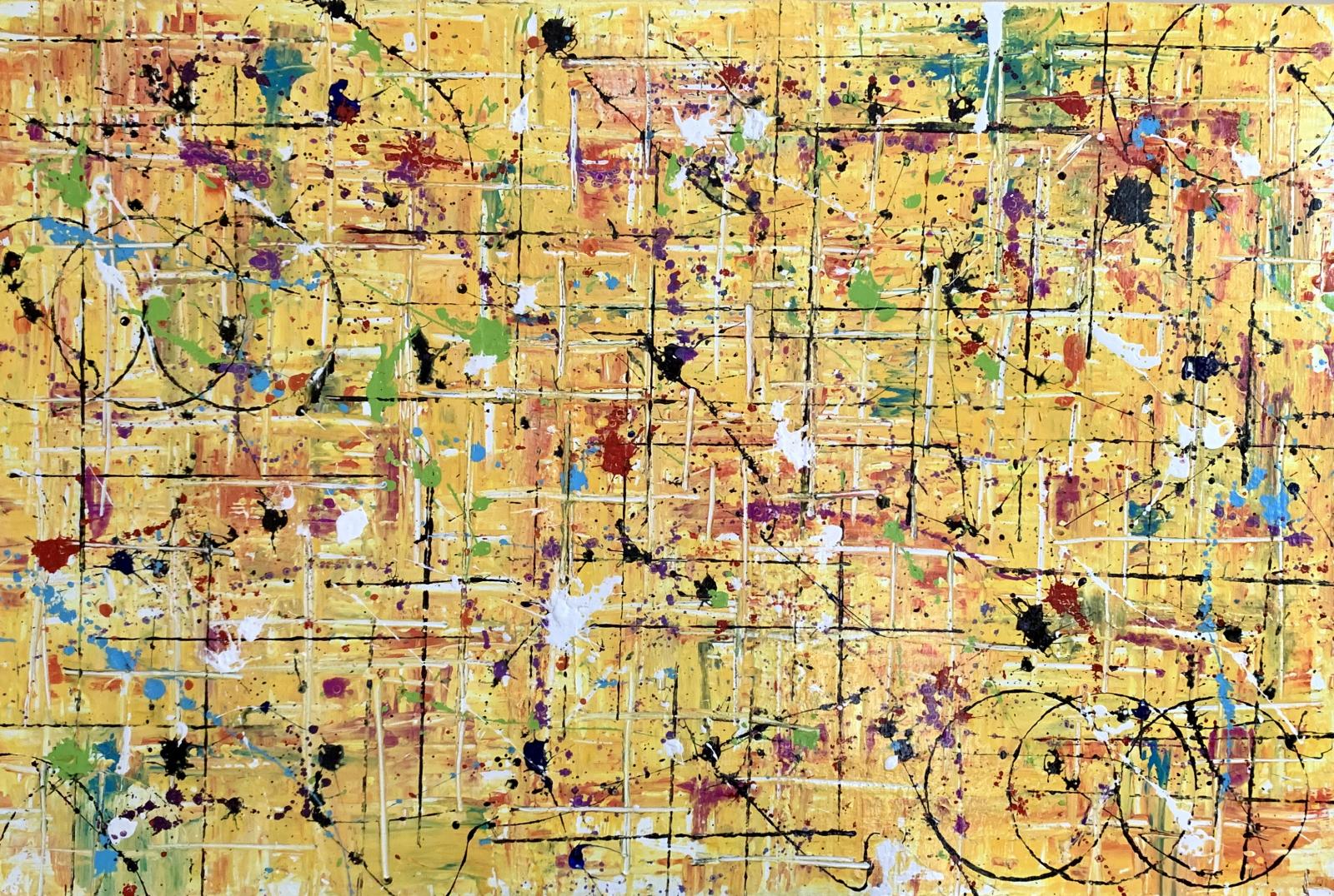 Summer, 2020. Abstract art on canvas with acrylics. bright and colorful to lift the ambience and mood of the interior decor
