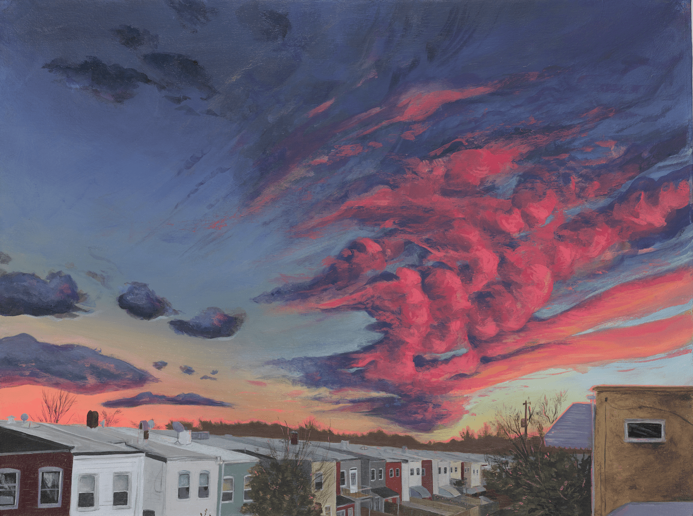 View of Baltimore at sunset.
This purchase is for and original piece of artwork or reproduction print by Libby Formant (“Artist”). The Artist reserves the sole right to create reproductive prints of this artwork following the artwork purchase. The purchase does not transfer copyright of the artwork.
Artworks purchased allow for private display of artworks. Public display of work following the purchase, including loans for future exhibitions, require the Artist’s consent.