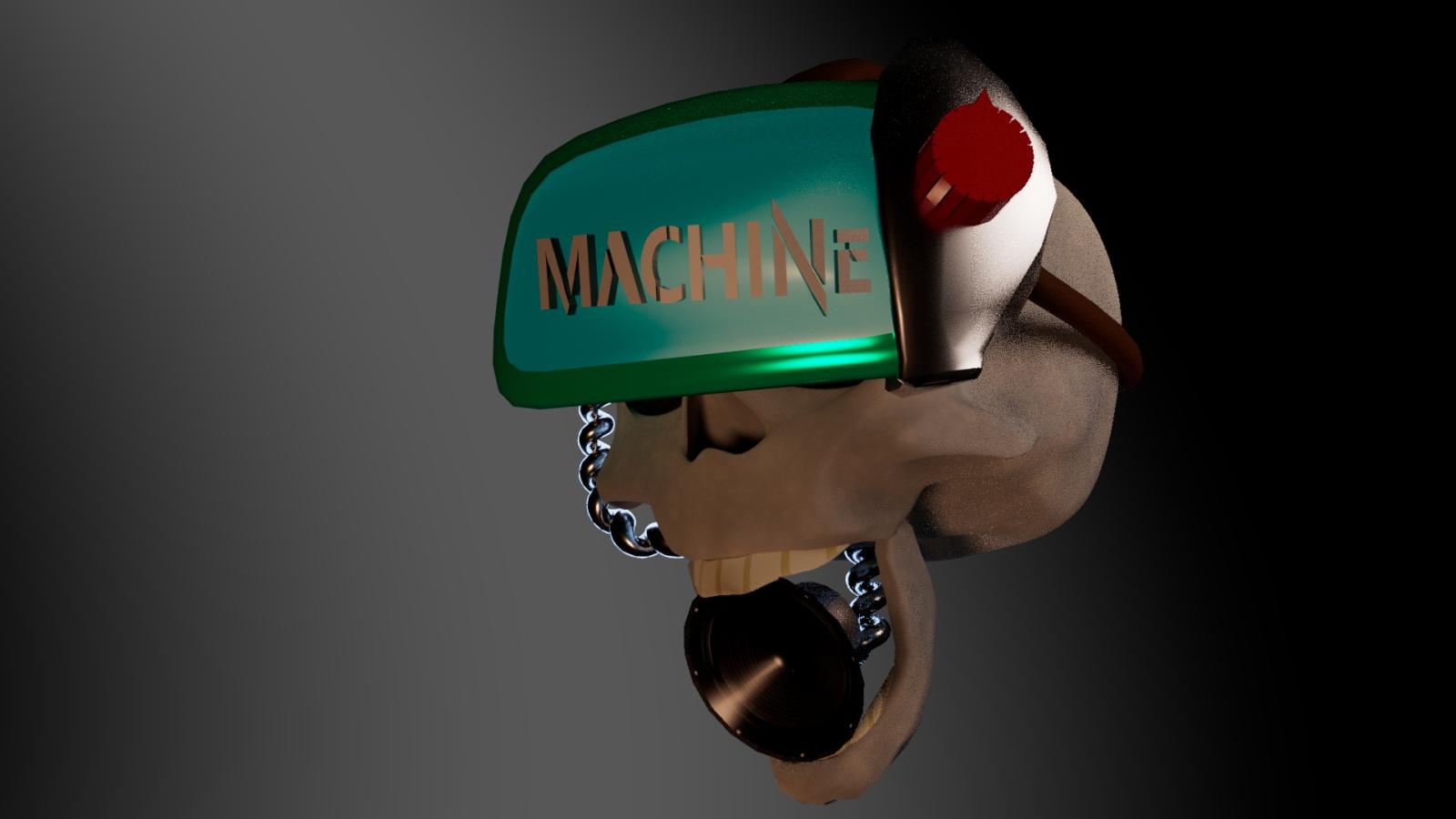 3D illustration to be used for MACHINE metal band logo or album cover.