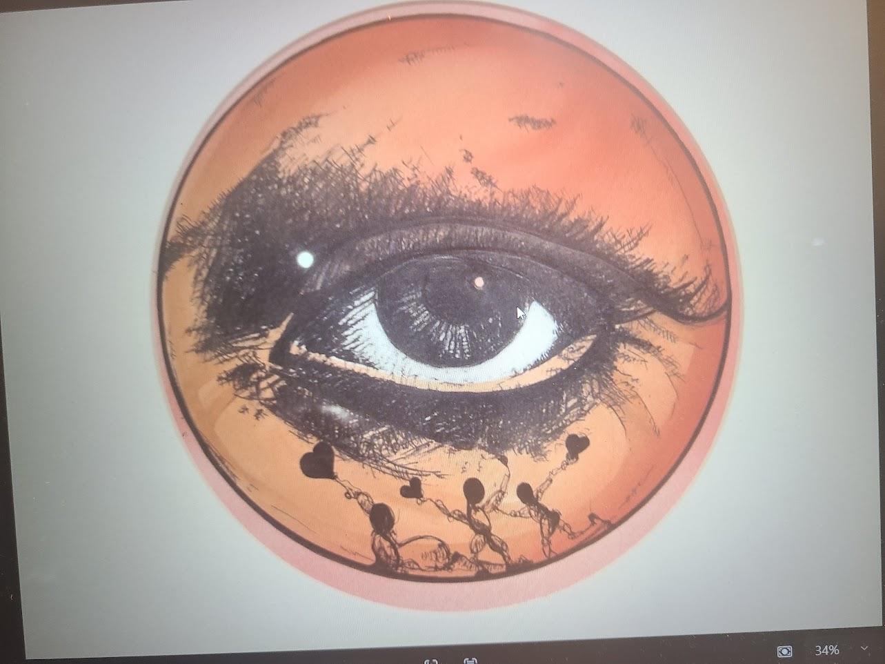 Pen and Ink on Canvas 18 BY 24