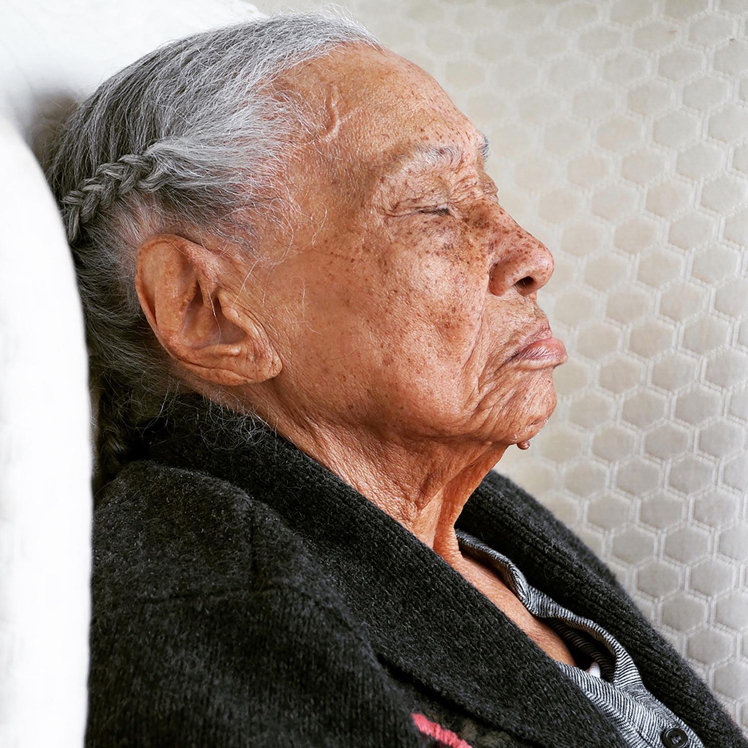 The series Tillie & George documents the lives of a couple, both 95+ years of age. The work is a look into their day-to-day existence and what constitutes quality of life. The work seeks to reveal their physical limitations, their dependence on each other and the confrontation of their mortality. This series is also a celebration of their relationship; the devotion, intimacy, companionship and respect they have for one another.