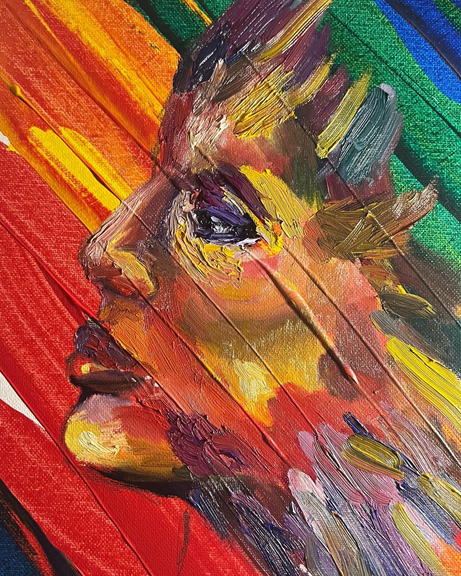 "Untitled" emerges from a vibrant new series celebrating color, vitality, and uninhibited expression. Figures, rendered abstractly, serve as conduits for raw emotion and profound introspection emanating from the depths of the soul. A symphony of hues and textures intertwine harmoniously, crafting an immersive visual tapestry that engages the senses and ignites the imagination.