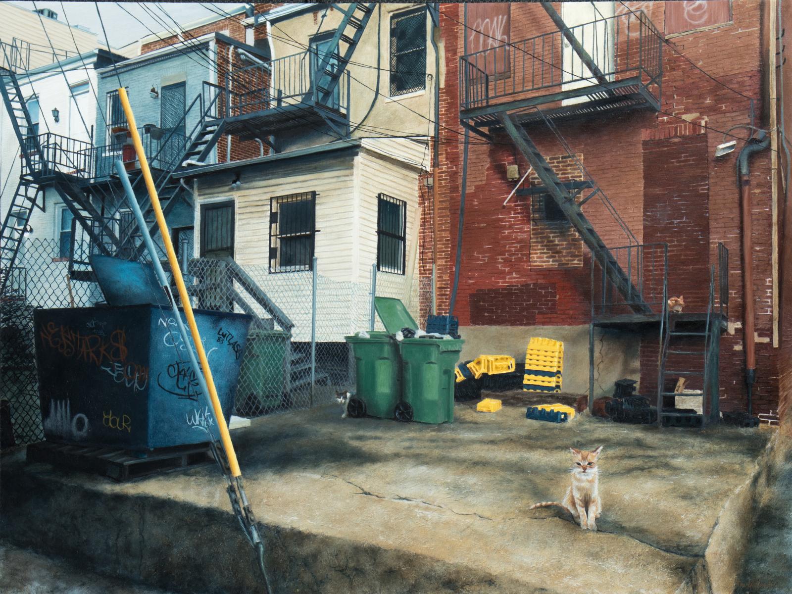 Baltimore residents watch over their territory in the Old Goucher area.