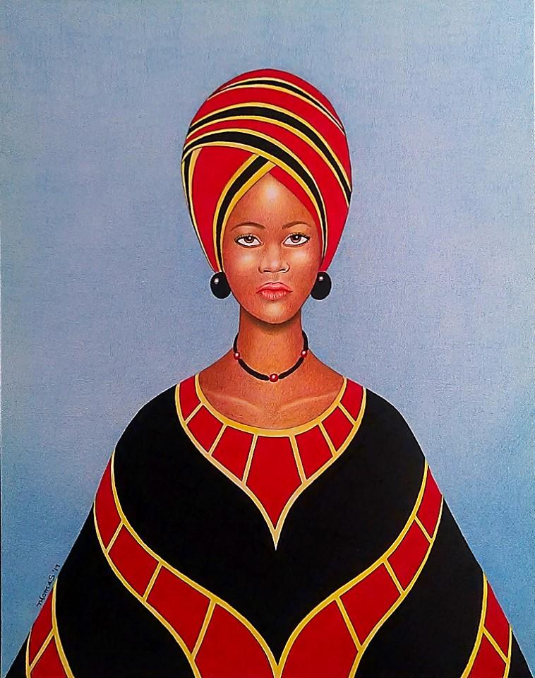 This is a portrait of a beautiful African woman.