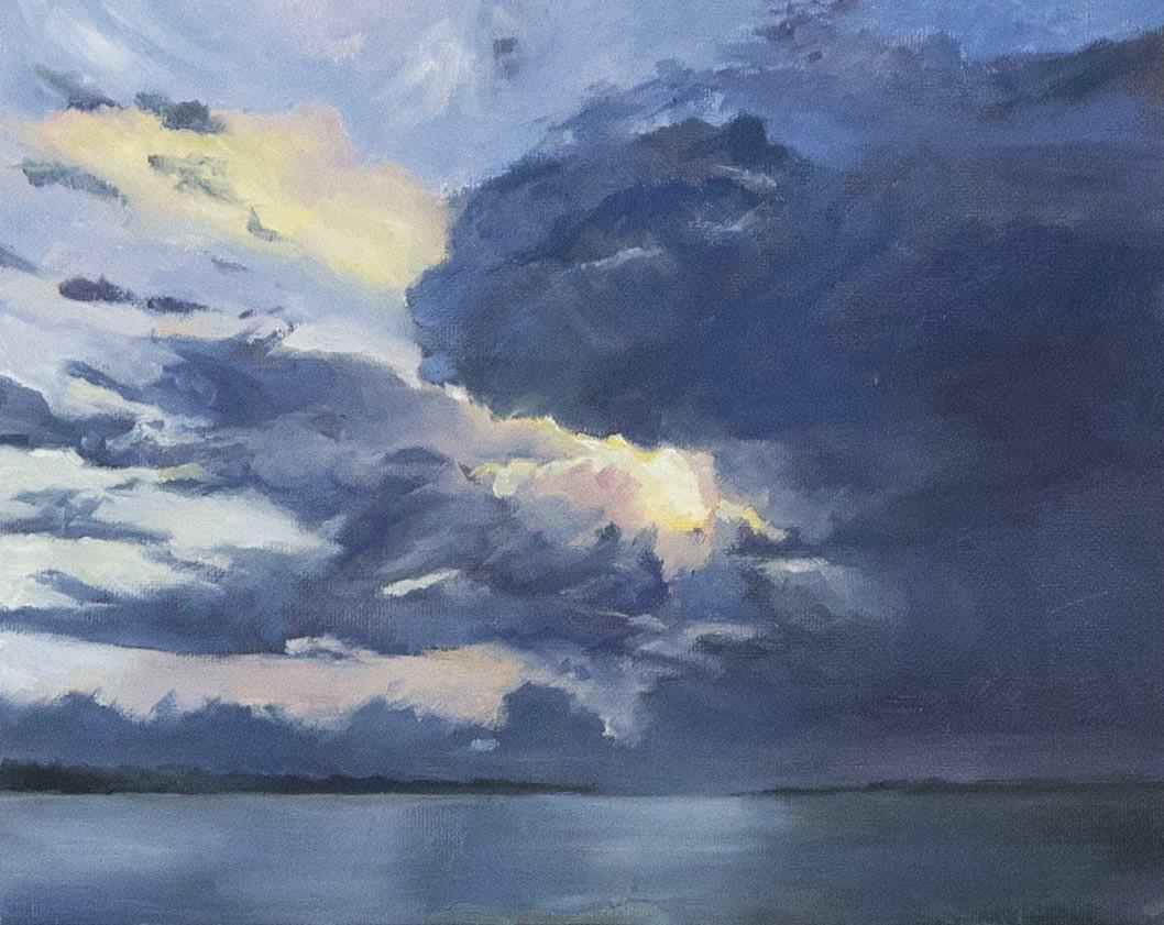 Voyage, 2025. Oil on Canvas Panel, 8 x 10 in. Featured in my collection Light Fixtures, debuted at Gallery Blue Door in February 2026.