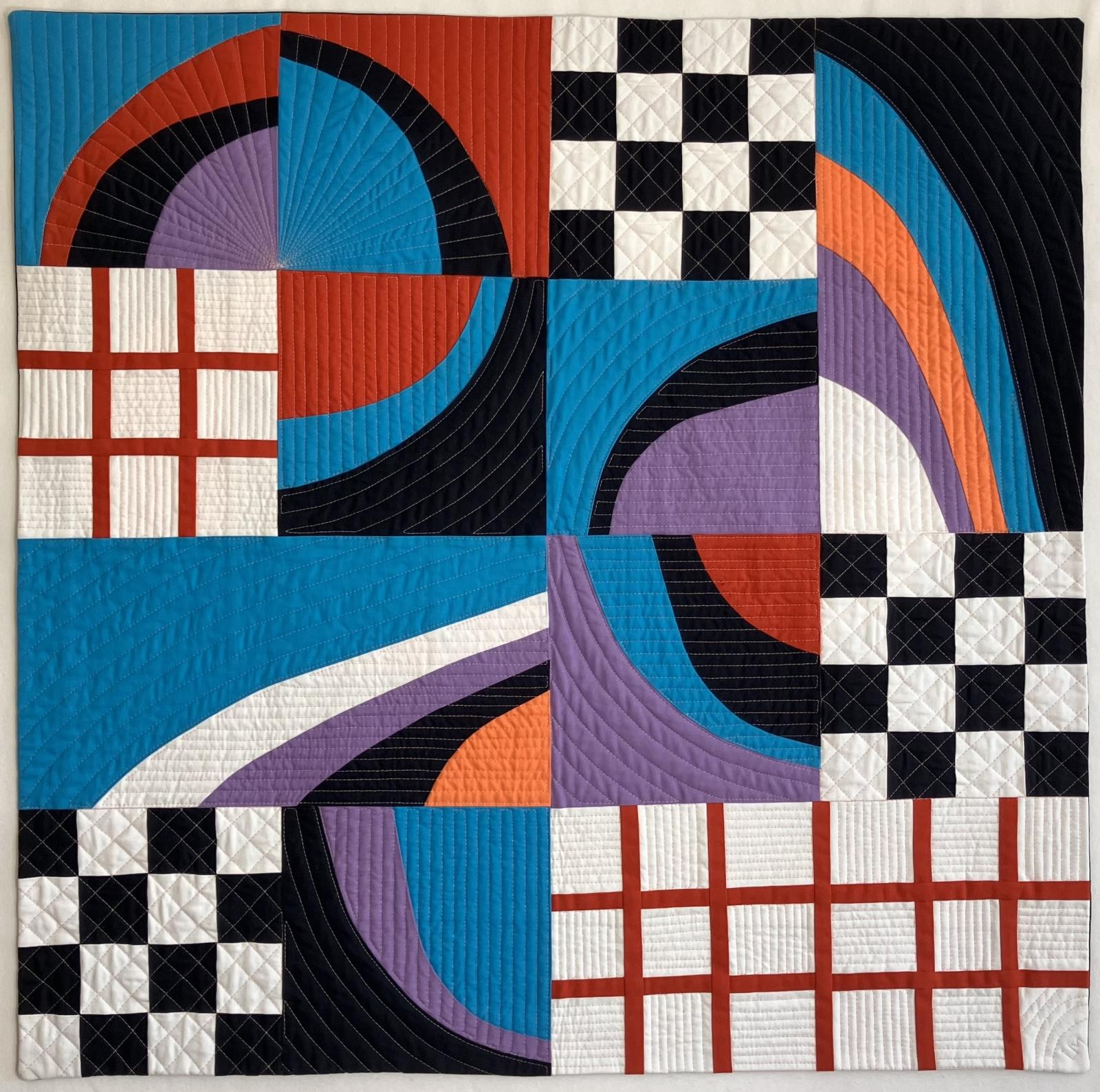 Machine pieced and quilted improvisational quilt