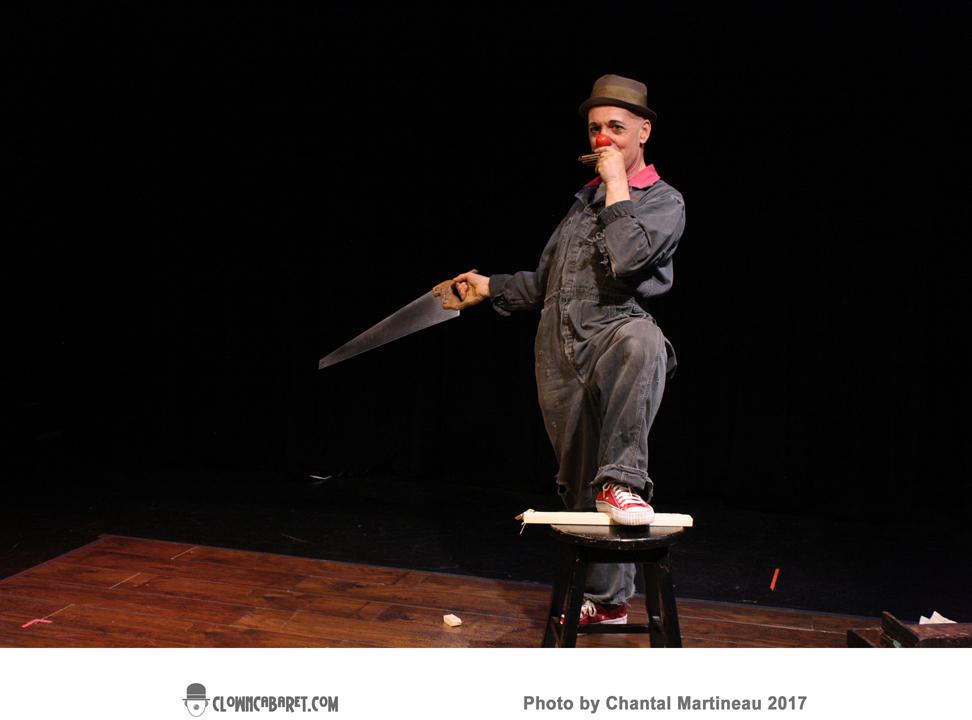 Wingnut
A family-friendly interactive clowning performance featuring the foolish and musical misuse of tools. A folding rule becomes a shark (among other things), a saw makes lyrical melodies, a drop cloth creates characters requested by the audience, and a harmonica accompanies manual labor as Wingnut ultimately accomplishes the task at hand. (Grades preK-adult)