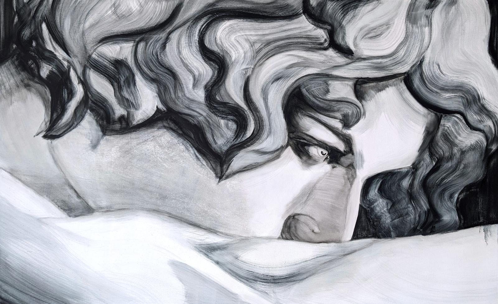 Withdrawn in Black
2025
Oil on Canvas
32" x 52"