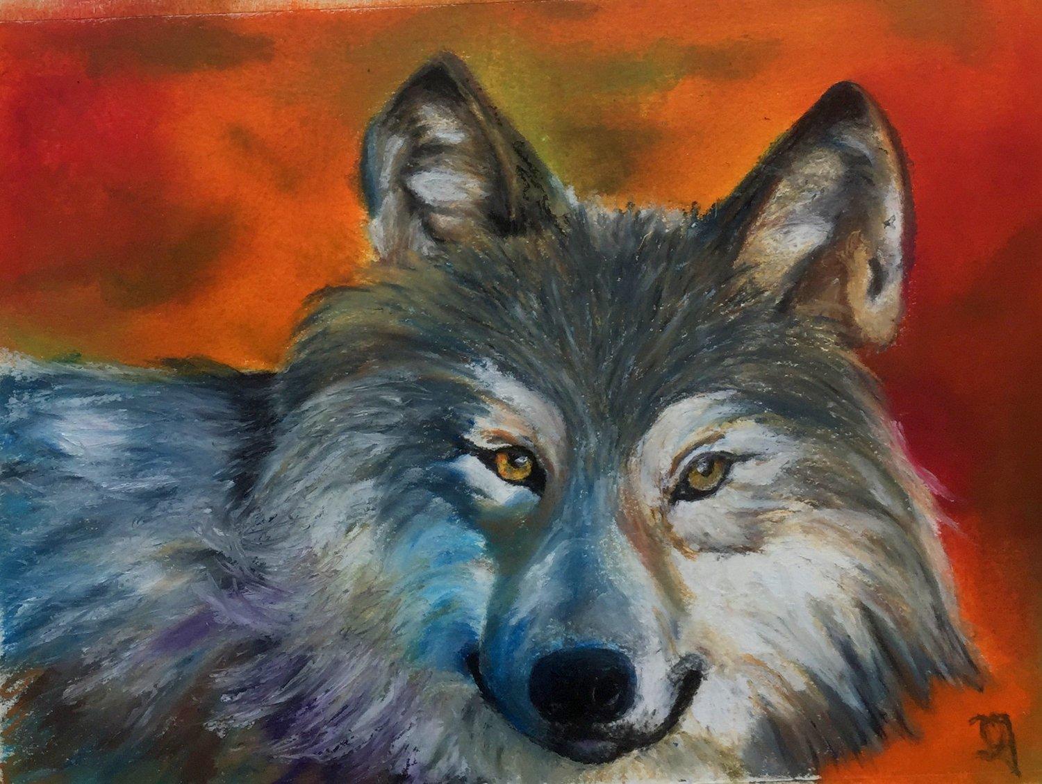 Painted in honor of the wolves of Yellowstone.