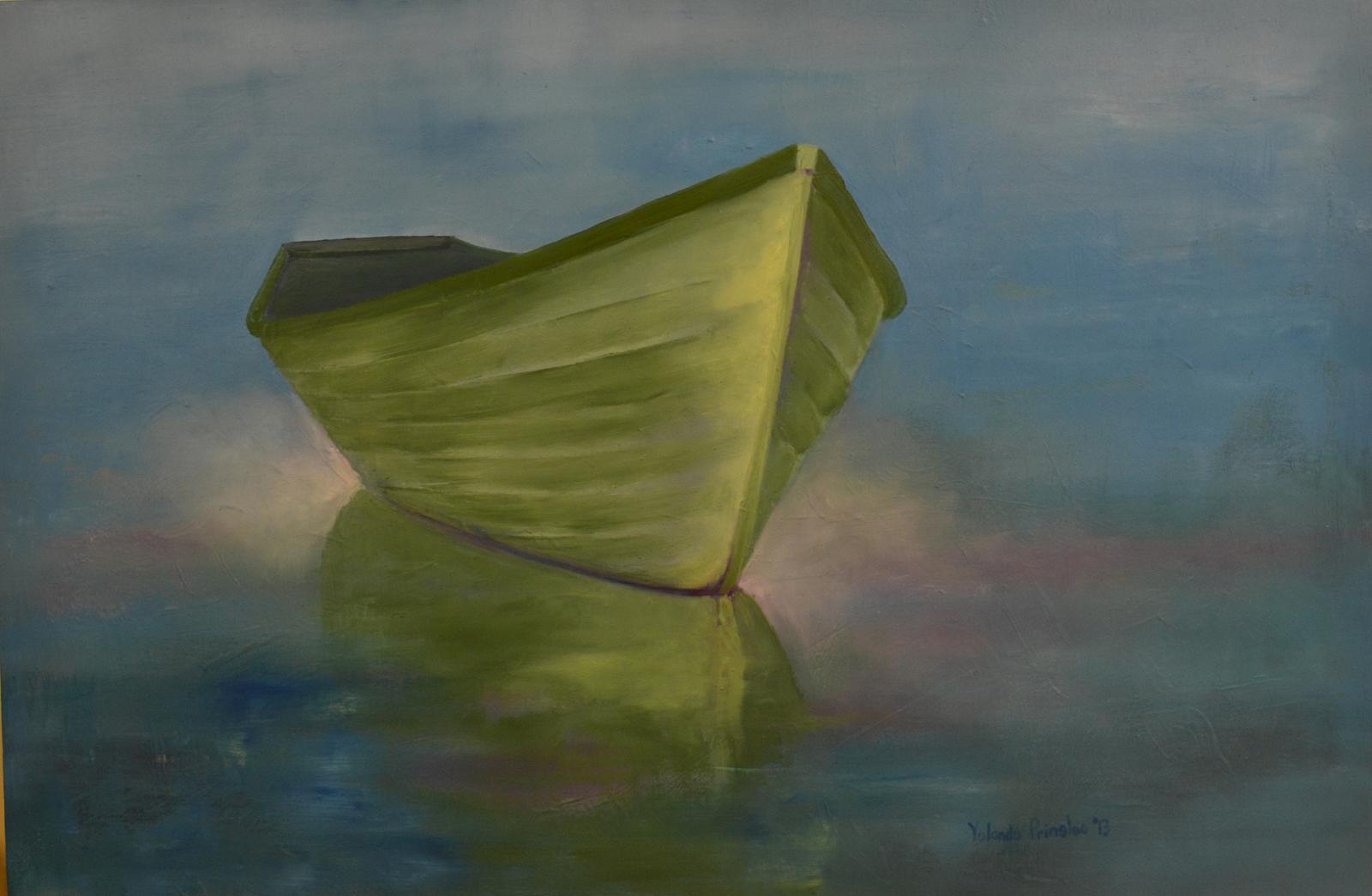 This painting evokes an atmosphere of quiet and calm.