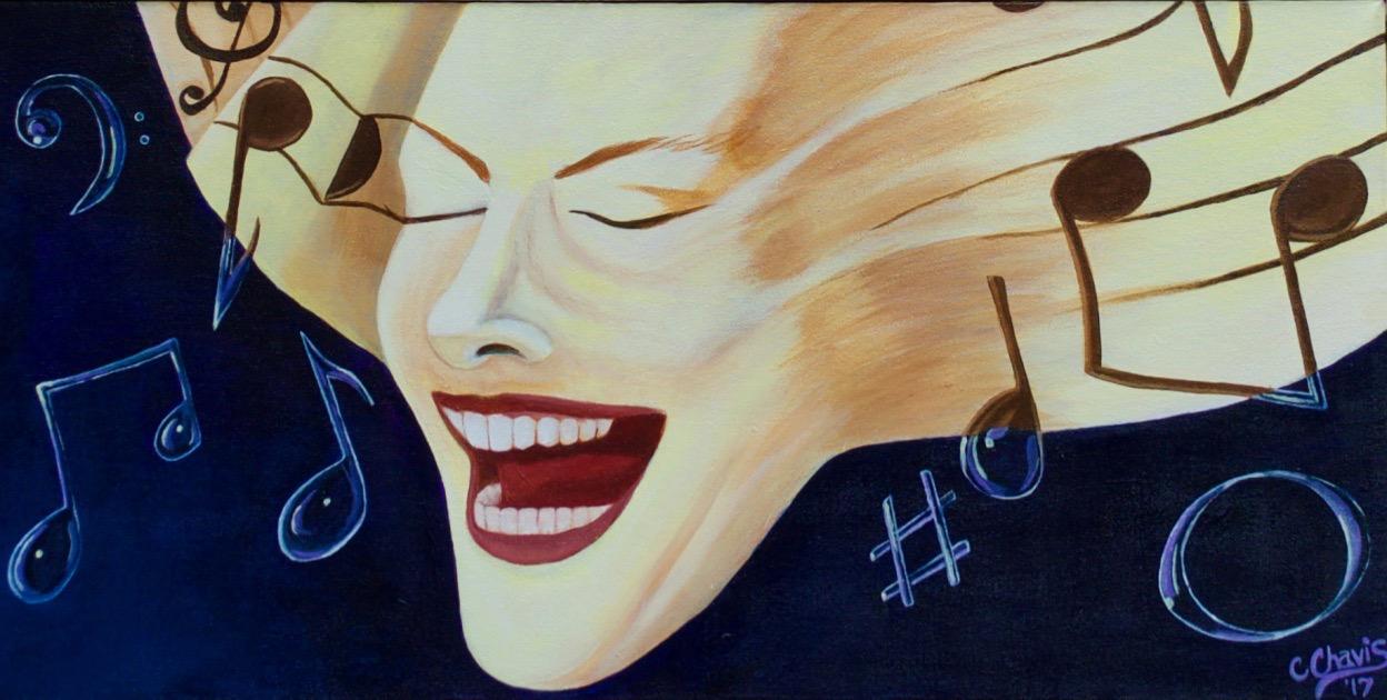 "Lost in Crescendo" is my expression of when a singer is lost in the music and becomes one with it.  Part of my series "The Sight of Music"