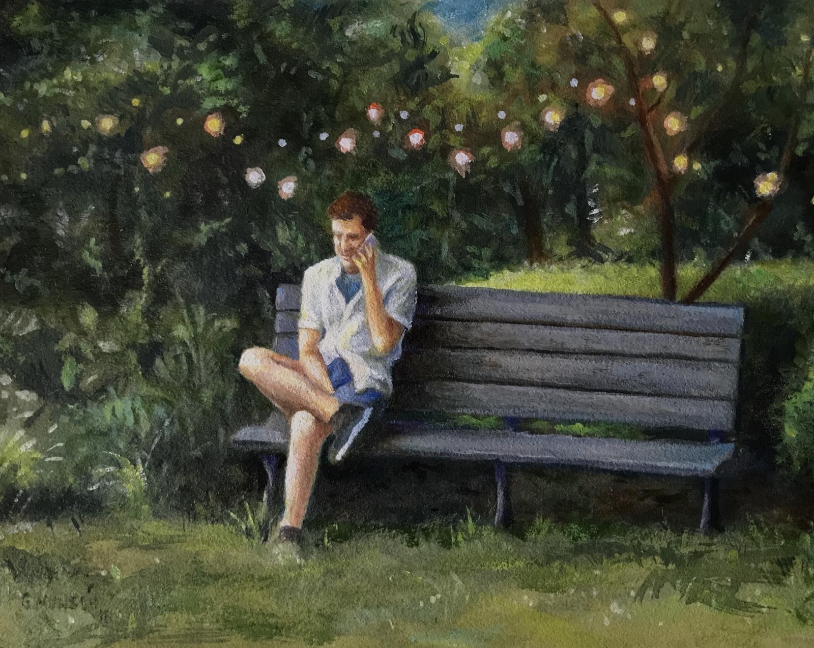 "Plein Air" executed oil painting at the historic Heurich House in Washington, DC
