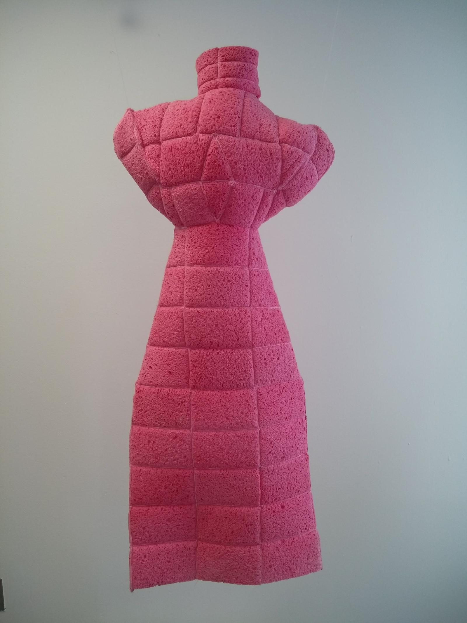 dress made of sewn sponges
