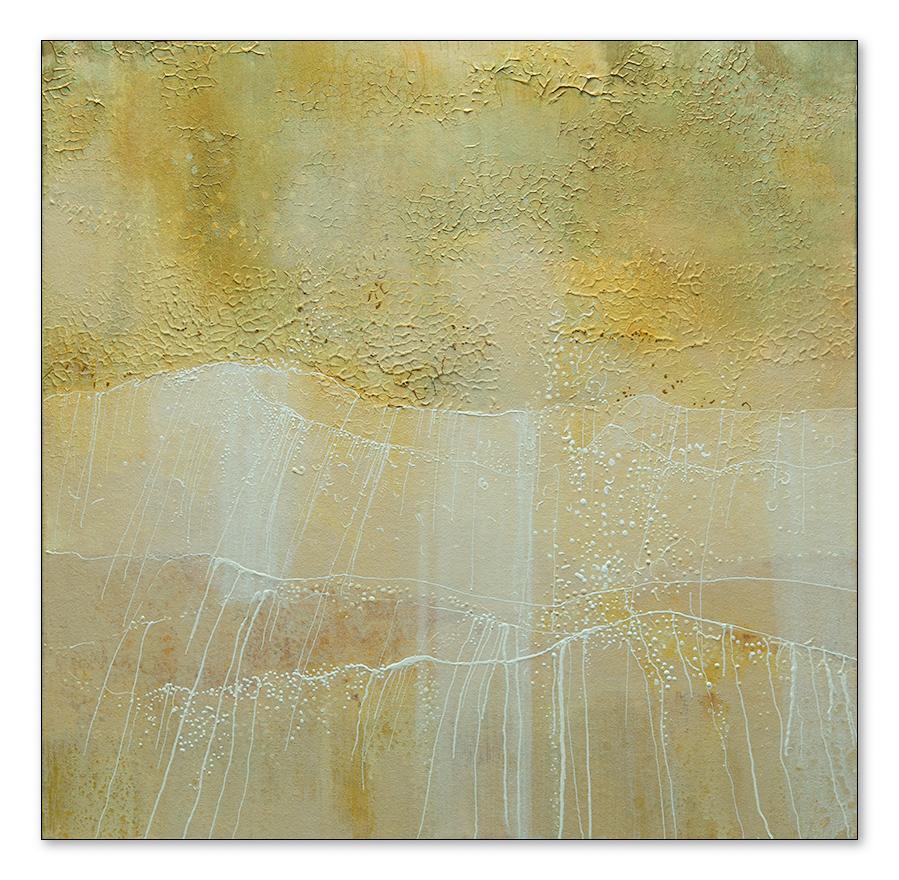 I am interested in the patterns given us by nature in the space where water and sand meet. Beach 13 is one in a series of paintings based on movement of water, patterns of sea foam and shell on an ocean beach.  