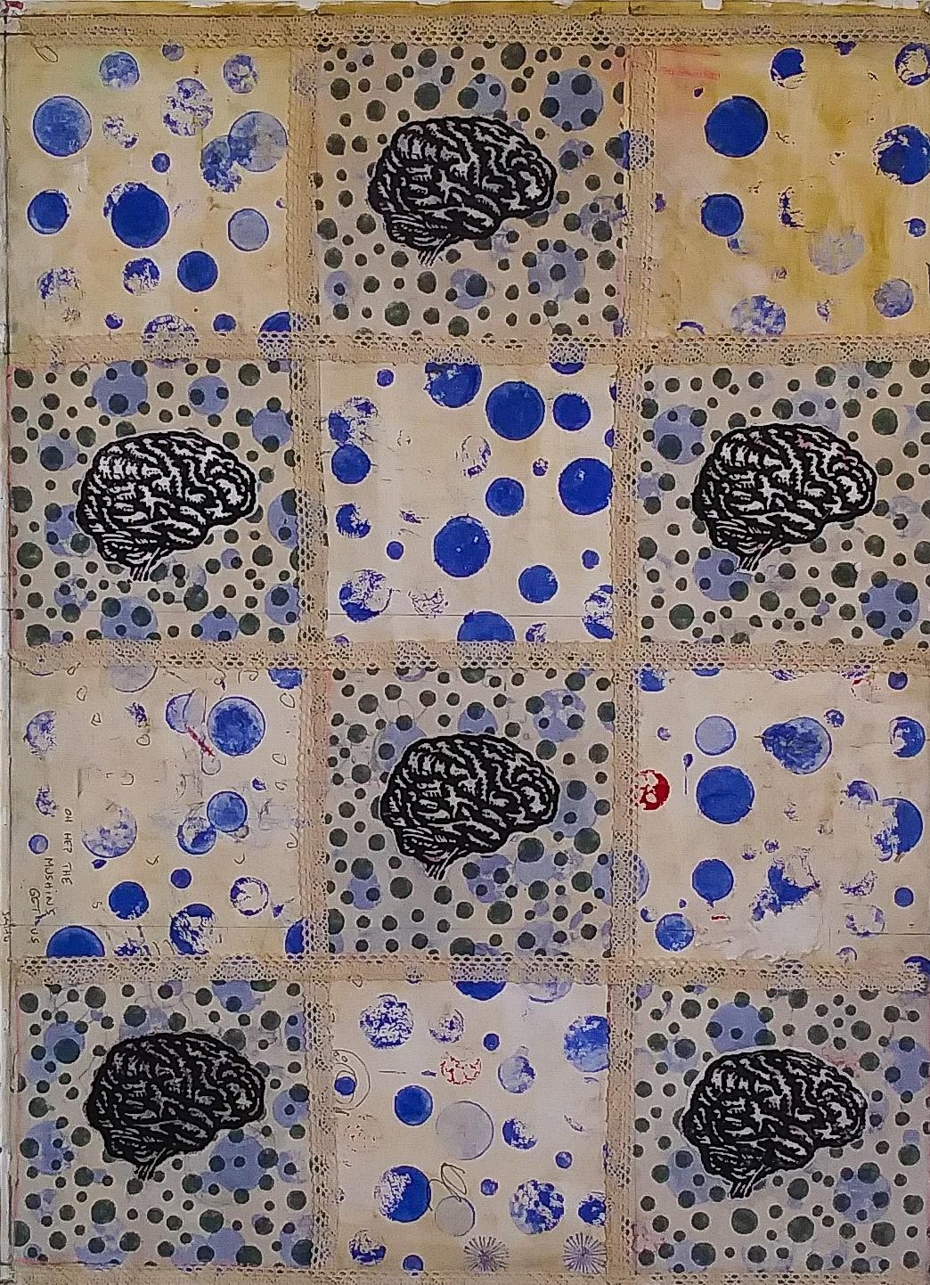 

An image inspired by my visit to the quilt museum. And also my diagnosis with Brain Cancer.