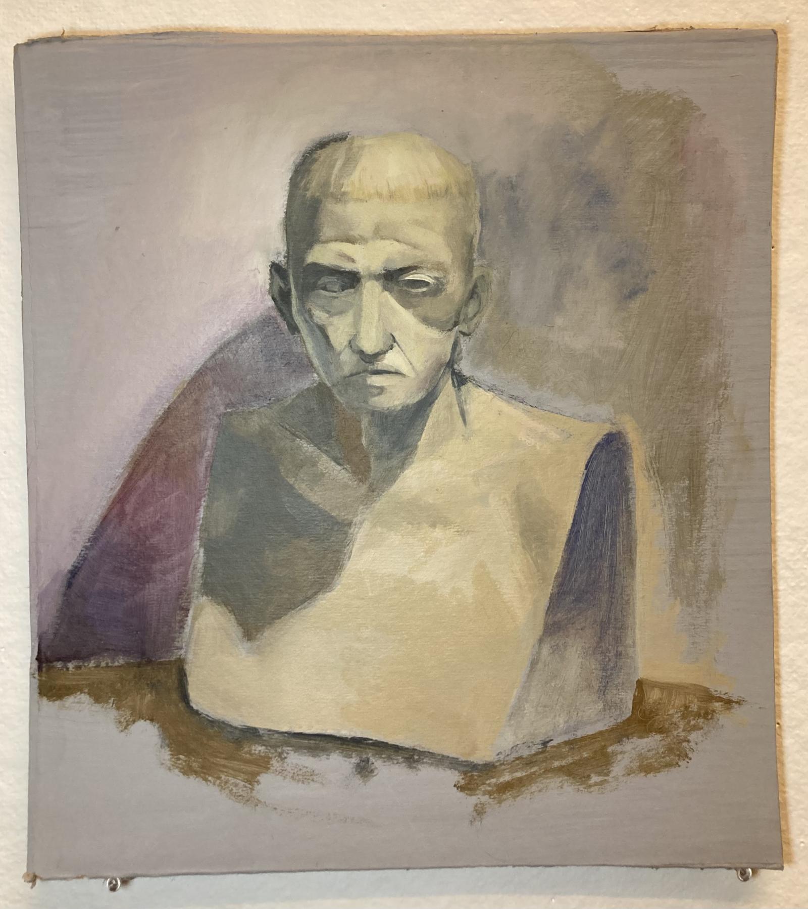 Still life of a plaster bust.